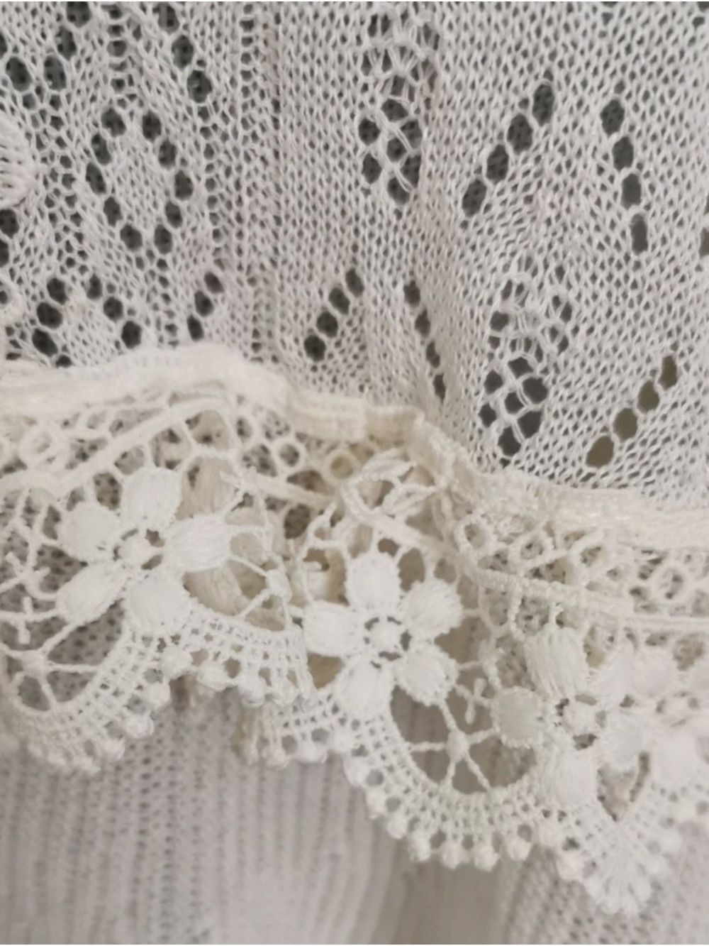 Womens Zara Ivory Cream Lace Knit Romantic Babydoll Tunic Top Dress. Size M - Picture 4 of 7